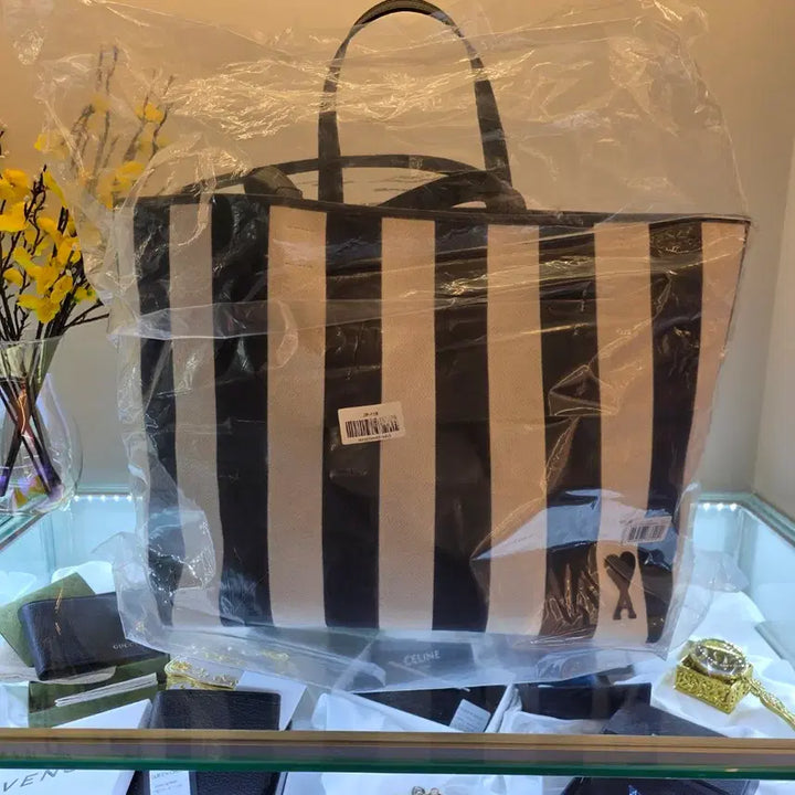 [BUNJANG] AMI Paris Stripe Canvas Tote Bag / [새상품] 아미(AMI) 파리 스트라이프 캔버스 토트백 (진짜24시간만