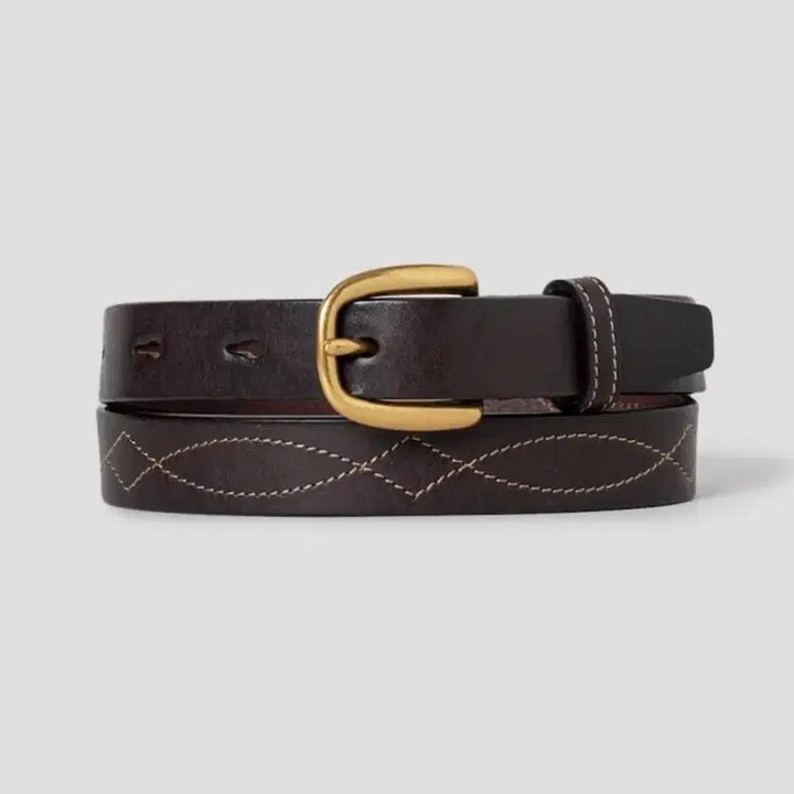 [BUNJANG] The Aperture Stitch Belt Brown / 디애퍼처 스티치 벨트 브라운