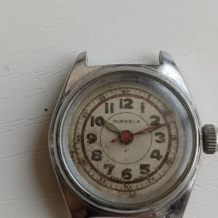 [BUNJANG] Swiss Vintage 7 Jewels Mini Clock Object / 스위스 빈티지 미니 시계 오브제 2.5cm  7 JEWELS 클래식