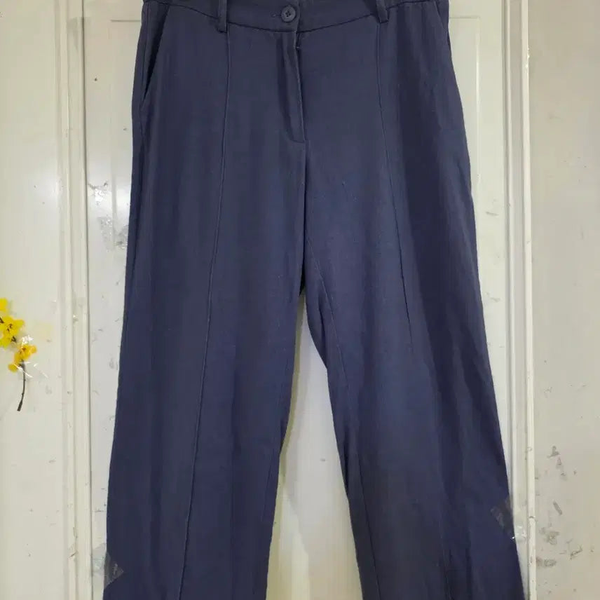 [BUNJANG] Summer Linen Blend Straight-Leg Pants / 여름  마 린넨 스판 밴딩 일자통바지  28사이즈