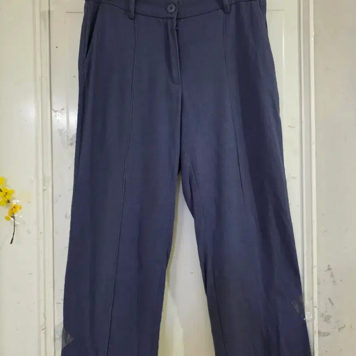 [BUNJANG] Summer Linen Blend Straight-Leg Pants / 여름  마 린넨 스판 밴딩 일자통바지  28사이즈