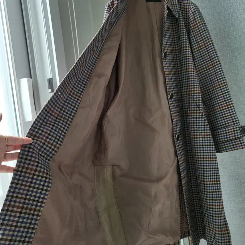 [BUNJANG] Besti Belli Check Trench Long Coat / 베스티벨리 체크 트렌치롱코트