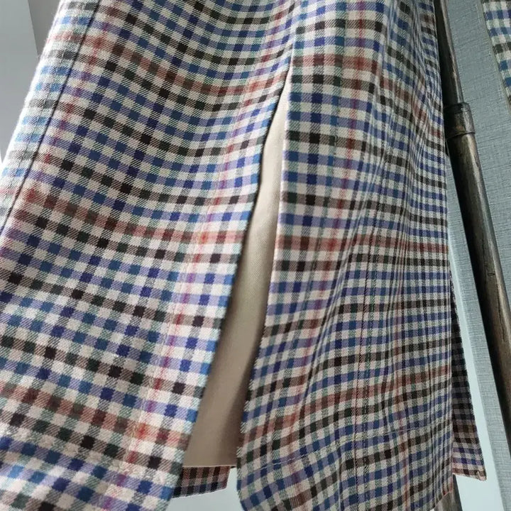 [BUNJANG] Besti Belli Check Trench Long Coat / 베스티벨리 체크 트렌치롱코트