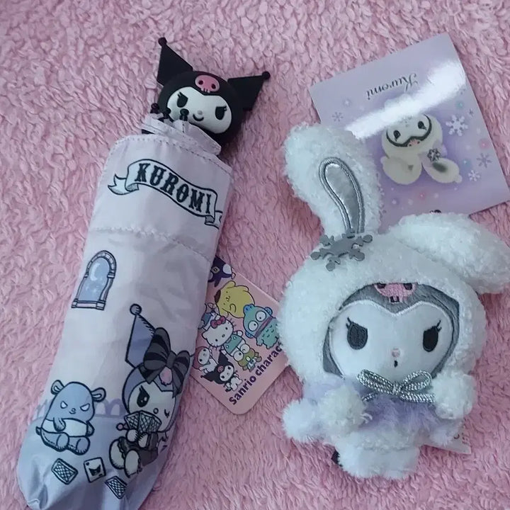 [BUNJANG] Kuromi Umbrella &amp; Snowflake Keyring Set / 쿠로미양산  &amp;  눈꽃키링