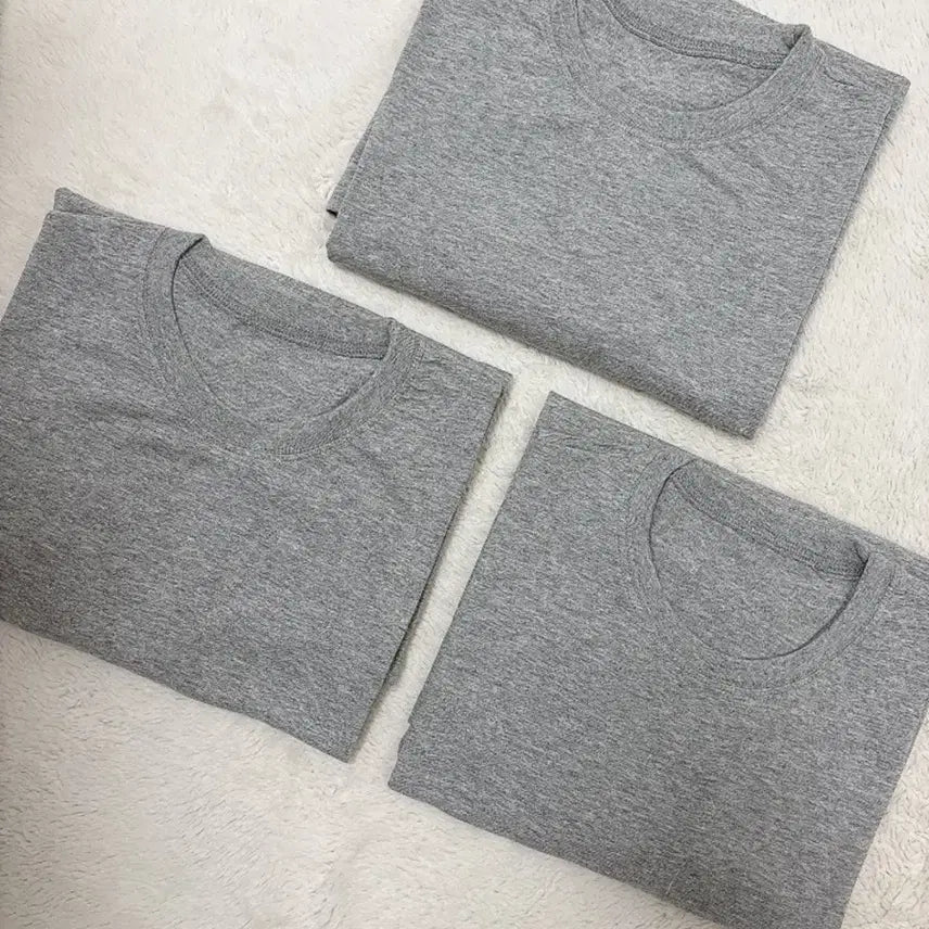 [SOLD OUT] 국산 면 100% 남성 여성 공용 그레이 반팔 티셔츠 3장