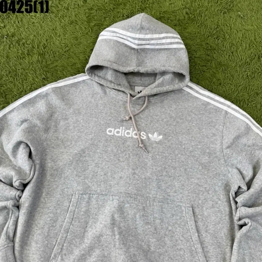 [BUNJANG] Adidas Three-Stripe Hoodie Gray / 아디다스 삼선 후드티 그레이
