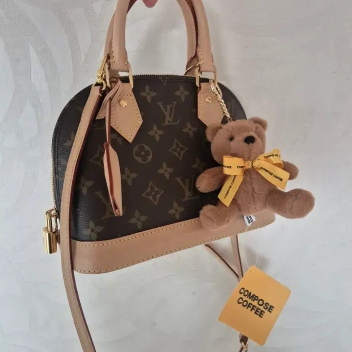[BUNJANG] Compose Coffee Bear Doll Keychain / 컴포즈커피 곰인형 키링