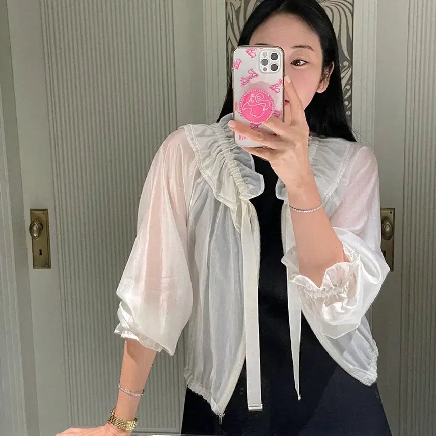 [BUNJANG] nancyrella Shearing Frill Jacket / 낸시렐라(nancyrella) 시어링 프릴자켓 프리사이즈 새상품