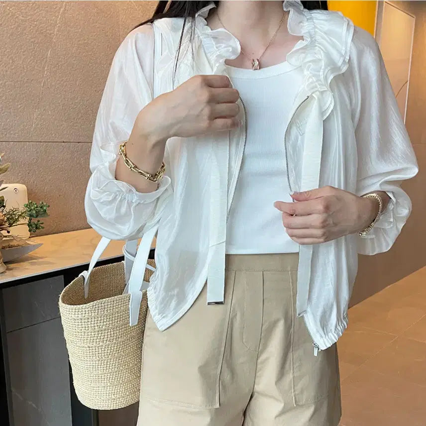 [BUNJANG] nancyrella Shearing Frill Jacket / 낸시렐라(nancyrella) 시어링 프릴자켓 프리사이즈 새상품