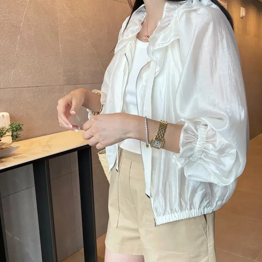 [BUNJANG] nancyrella Shearing Frill Jacket / 낸시렐라(nancyrella) 시어링 프릴자켓 프리사이즈 새상품