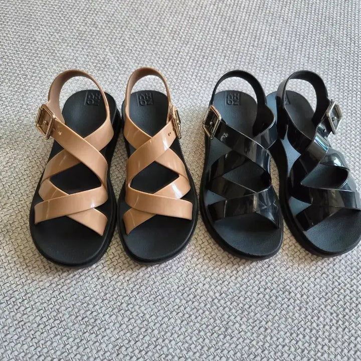 [BUNJANG] ZAXY Plena Vegan Jelly Sandals / [블랙/베이지] 비건 젤리슈즈 리사이클 ZAXY 작시 플레나 샌들 키높이