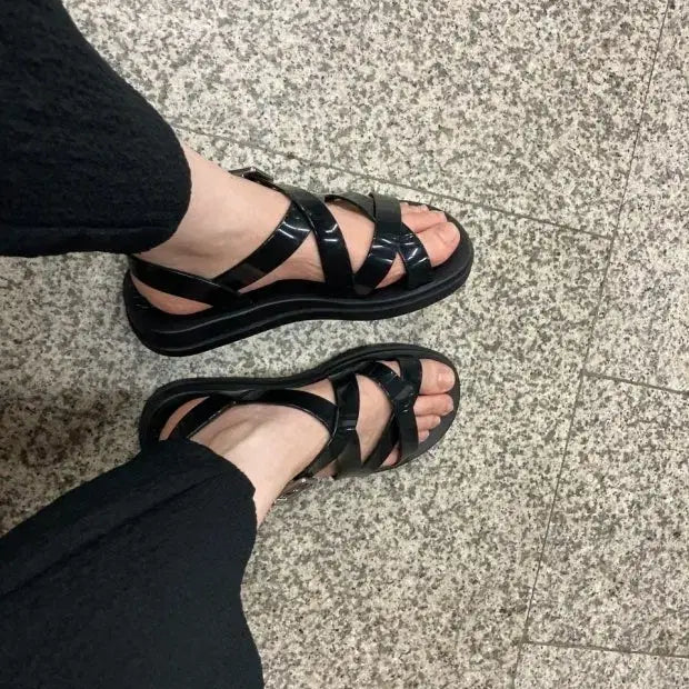 [BUNJANG] ZAXY Plena Vegan Jelly Sandals / [블랙/베이지] 비건 젤리슈즈 리사이클 ZAXY 작시 플레나 샌들 키높이