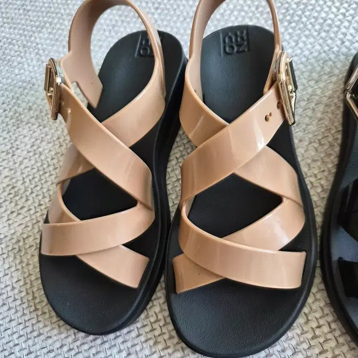 [BUNJANG] ZAXY Plena Vegan Jelly Sandals / [블랙/베이지] 비건 젤리슈즈 리사이클 ZAXY 작시 플레나 샌들 키높이