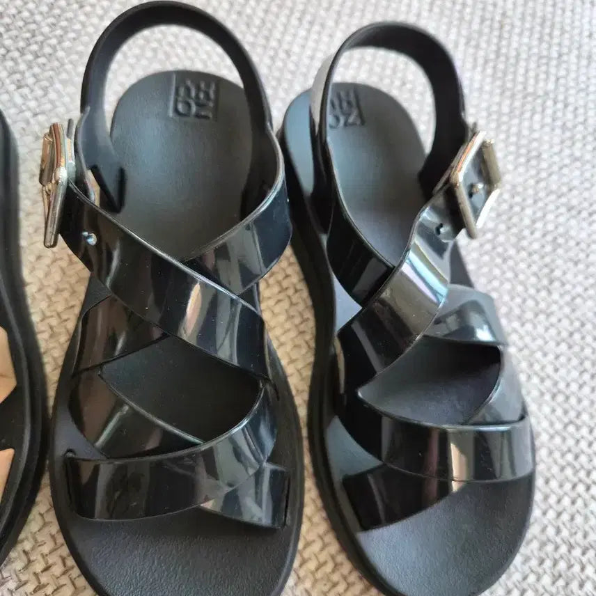 [BUNJANG] ZAXY Plena Vegan Jelly Sandals / [블랙/베이지] 비건 젤리슈즈 리사이클 ZAXY 작시 플레나 샌들 키높이