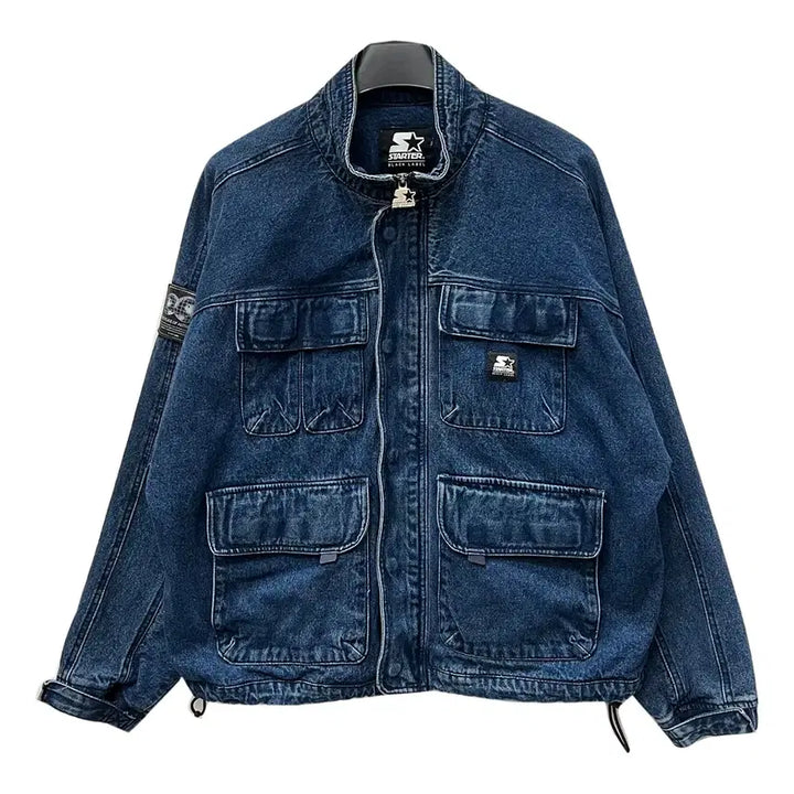 [BUNJANG] Starter Black Label Multi-Pocket Heavy Oversized Denim Jacket (M) / 스타터 블랙라벨 멀티포켓 헤비 오버사이즈 데님 자켓 M