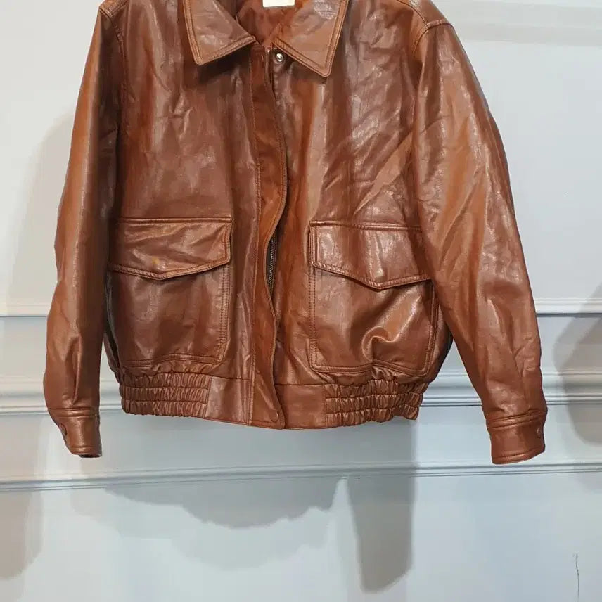 [BUNJANG] Studio Tomboy Brown Leather Jacket / 스튜디오 톰보이 브라운 레더 자켓 F