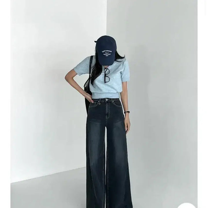 [BUNJANG] Thanks J Wide Denim Pants Dark Blue / 땡스제이 와이드데님팬츠 진청