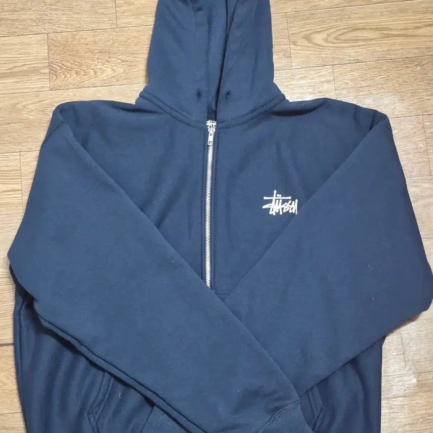 [BUNJANG] Stussy Navy Hooded Zip-up (M) / 스투시 네이비 후드집업 (M)