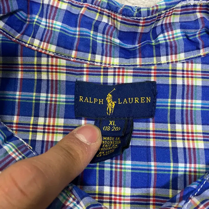 [BUNJANG] Polo Ralph Lauren Blue Checkered Shirt / 폴로 랄프로렌 블루 체크 셔츠 남방