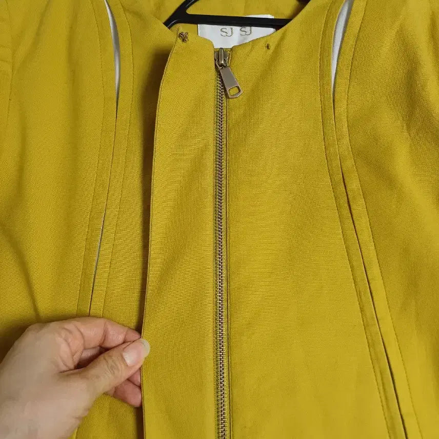 [BUNJANG] SJSJ Yellow Cotton Blend Outer Jacket / 한섬SJSJ  봄가을아우터 자켓옐로우55