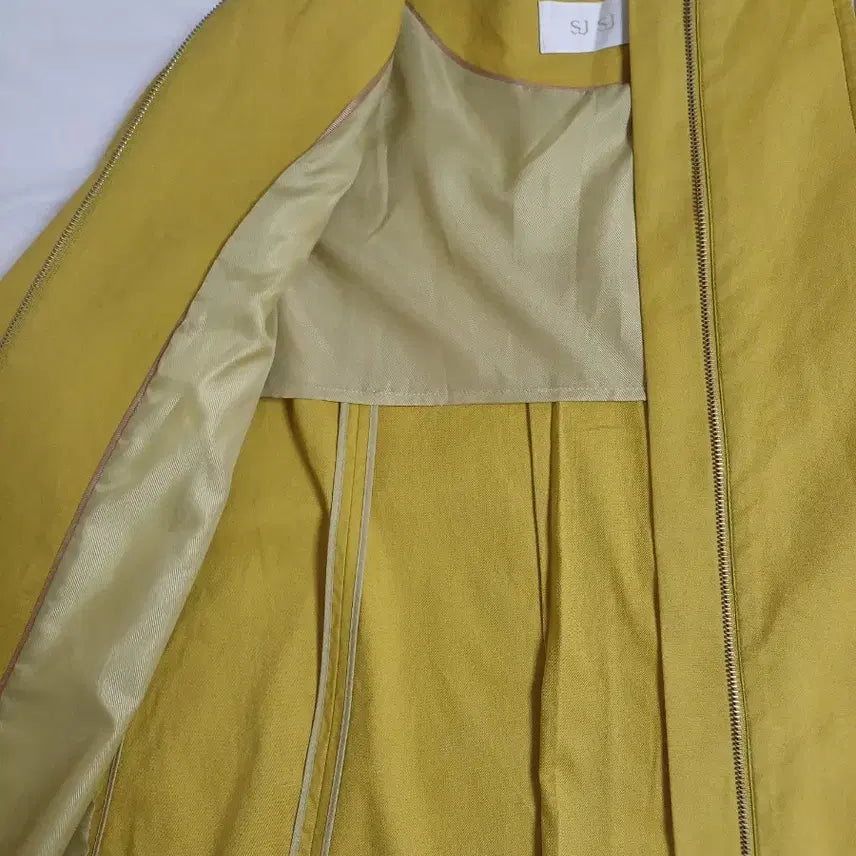 [BUNJANG] SJSJ Yellow Cotton Blend Outer Jacket / 한섬SJSJ  봄가을아우터 자켓옐로우55