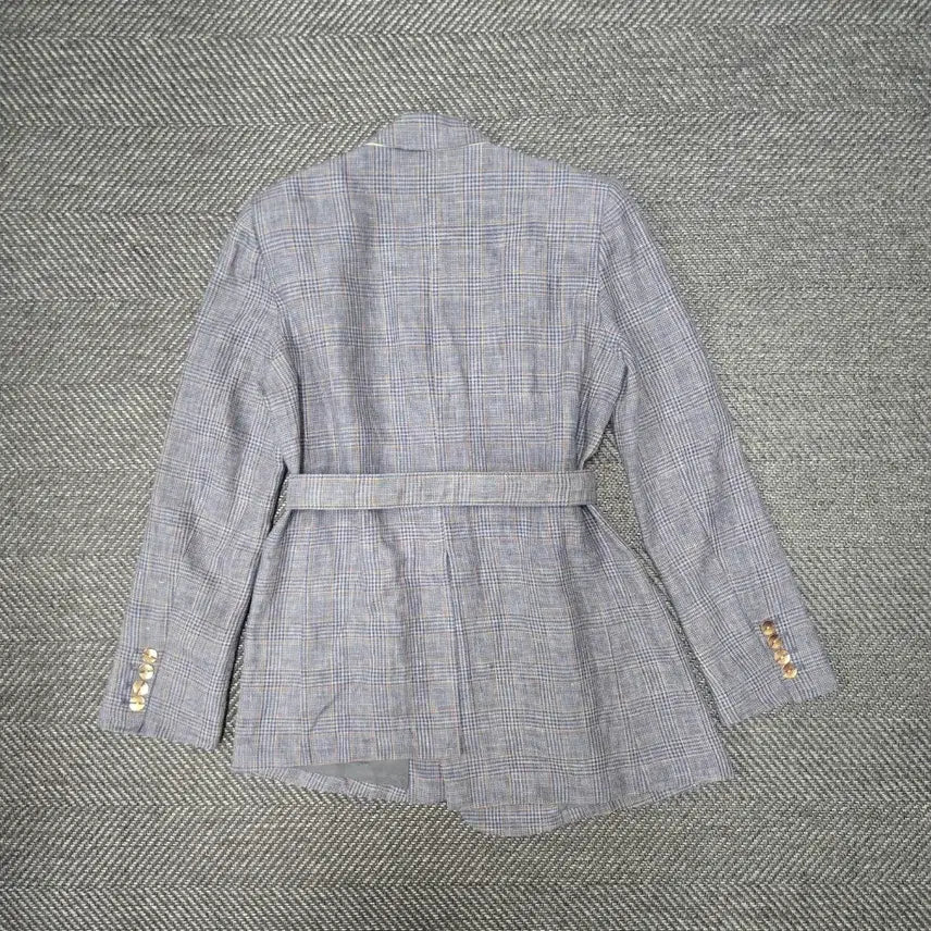 [BUNJANG] Hansum Time Check Belt Jacket / 한섬 타임 TIME 체크 벨트 자켓 마93%자켓