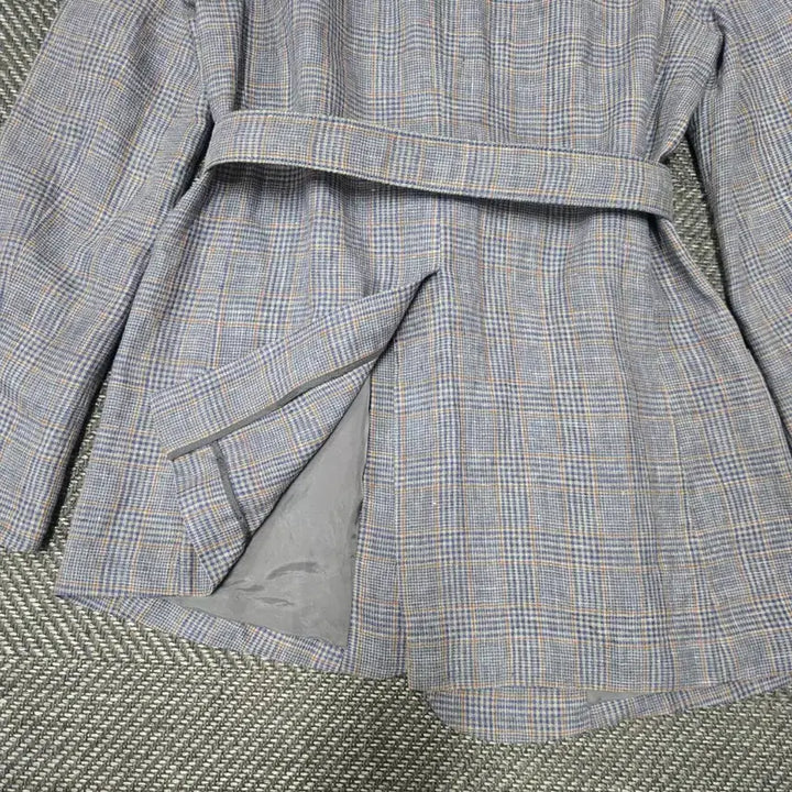 [BUNJANG] Hansum Time Check Belt Jacket / 한섬 타임 TIME 체크 벨트 자켓 마93%자켓