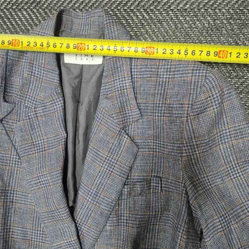 [BUNJANG] Hansum Time Check Belt Jacket / 한섬 타임 TIME 체크 벨트 자켓 마93%자켓