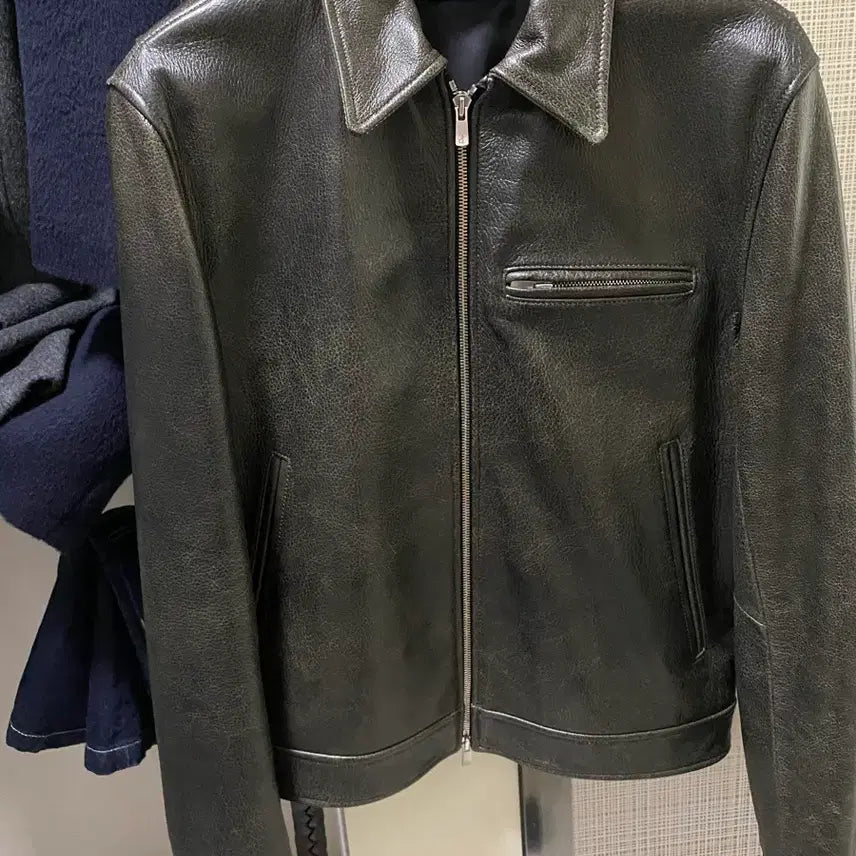 [SOLD OUT] 토니웩 25FW 레더 체스트집 자켓 L