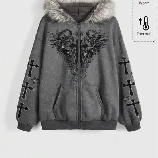[BUNJANG] Goth Jili-Gye Type Hooded Zip-Up / 고스 지뢰계 양산형 일브 후드집업