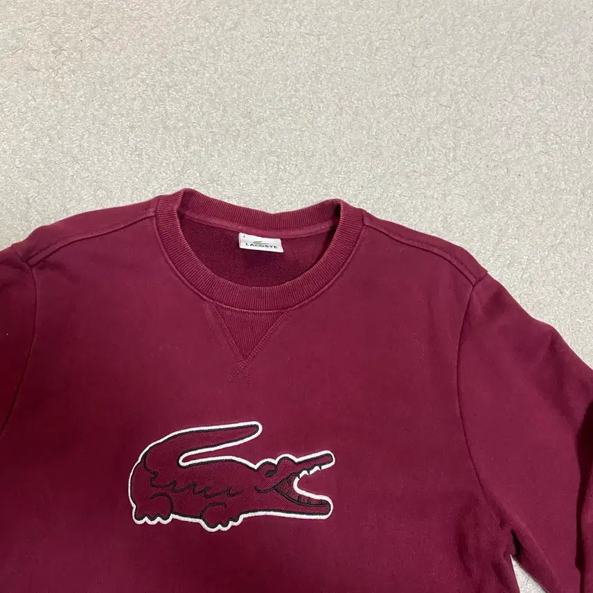 [BUNJANG] Lacoste Sweatshirt Burgundy Size 100 / 라코스테 맨투맨 티셔츠 버건디 100