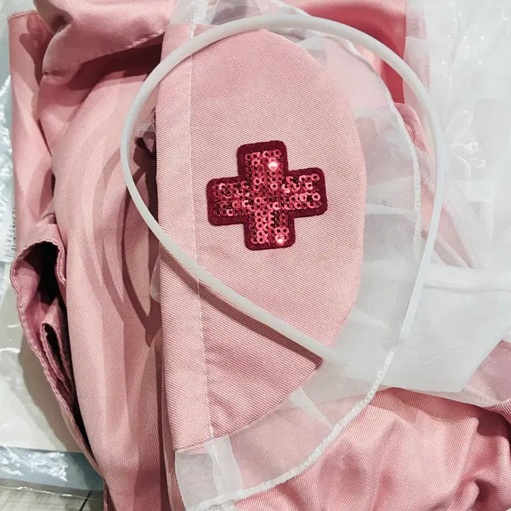 [BUNJANG] Pink Nurse Cosplay Costume Set / 핑크 간호사 bj 여캠 코스프레 의상 세트