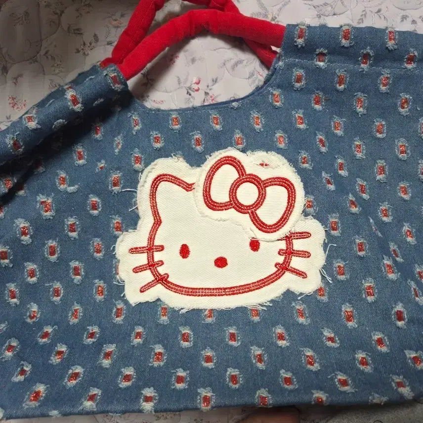 [BUNJANG] Hello Kitty Denim Tote Bag / 헬로키티 데님 토트백 가방