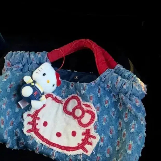 [BUNJANG] Hello Kitty Denim Tote Bag / 헬로키티 데님 토트백 가방