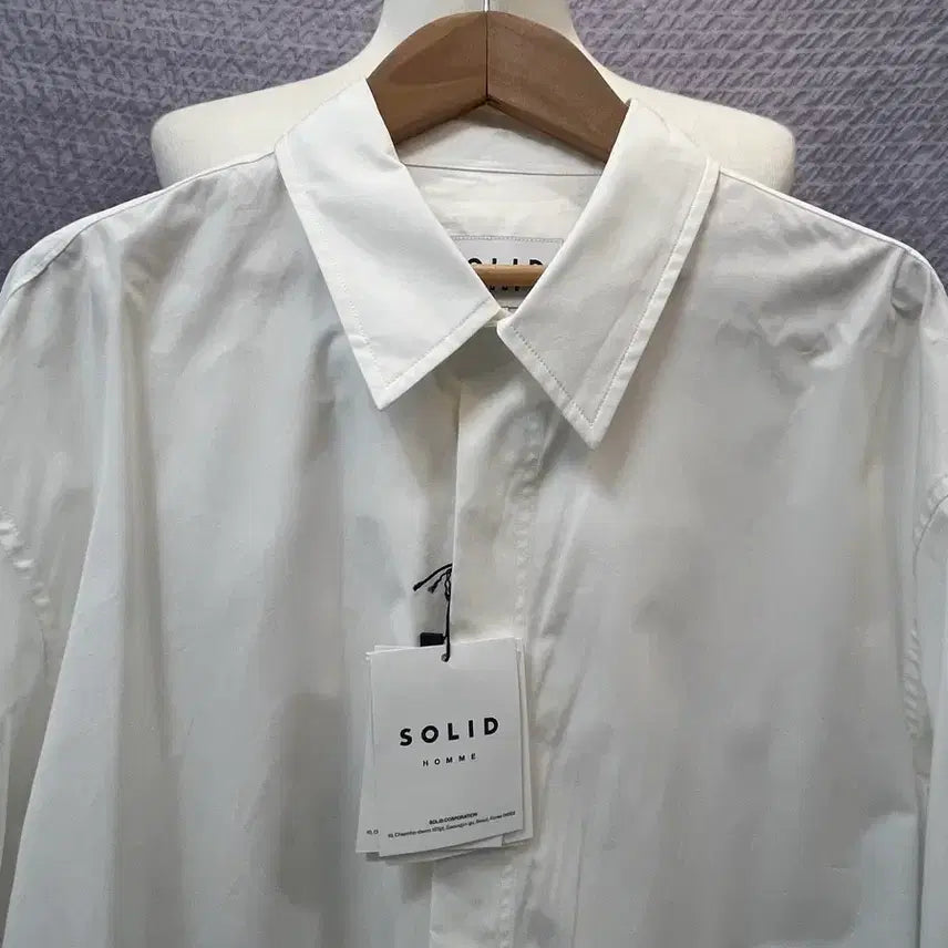 [BUNJANG] Solid Homme 24SS White Shirt - Size 52 (XL) / 솔리드옴므 24년식 화이트 셔츠 52(110) 택있음 새상품