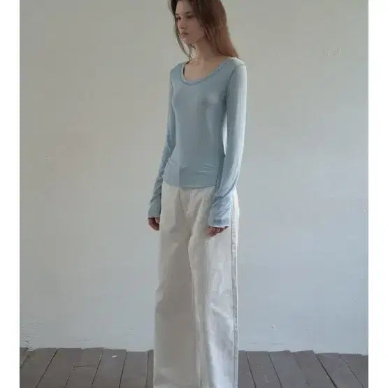 [BUNJANG] SITA Minimal Wide Pants White / 시타 미니멀 와이드 팬츠 화이트