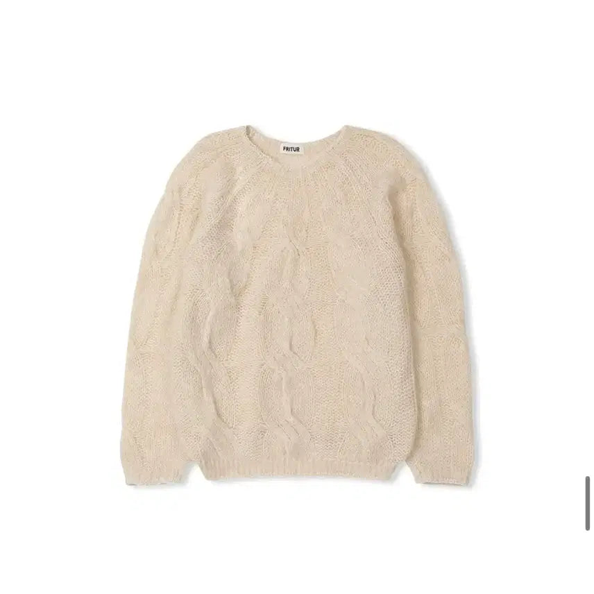 [BUNJANG] FRITUR Soft Cable Knit Ivory Sweater / 프리터 FRITUR 소프트 케이블 니트 아이보리