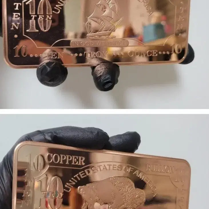 [BUNJANG] Buffalo Copper Bar (5 pcs) &amp; Sailing Ship Copper Bar (5 pcs) 10 oz Bundle Set / (옛날돈지폐)(무배) 광택구리바(10개), 10온스, 코인, 주화, 화폐