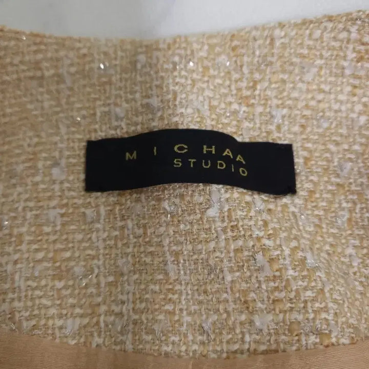 [BUNJANG] Missa Studio Tweed Short Sleeve Jacket Beige 55 / 미샤 스튜디오 트위드 반팔 자켓 베이지 55