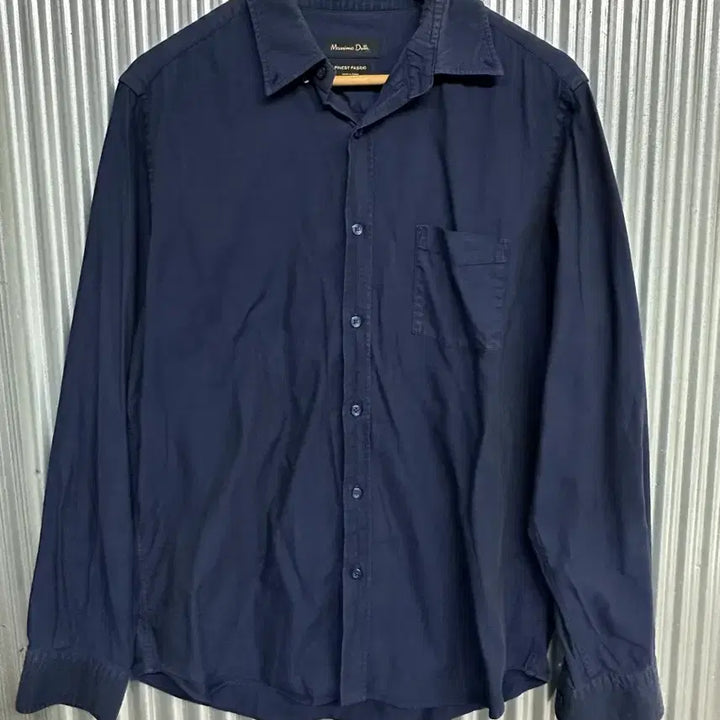 [BUNJANG] Massimo Dutti Navy Solid Long Sleeve Shirt / (L) 마시모두띠 네이비 솔리드 긴팔 셔츠 Massimo Dutti