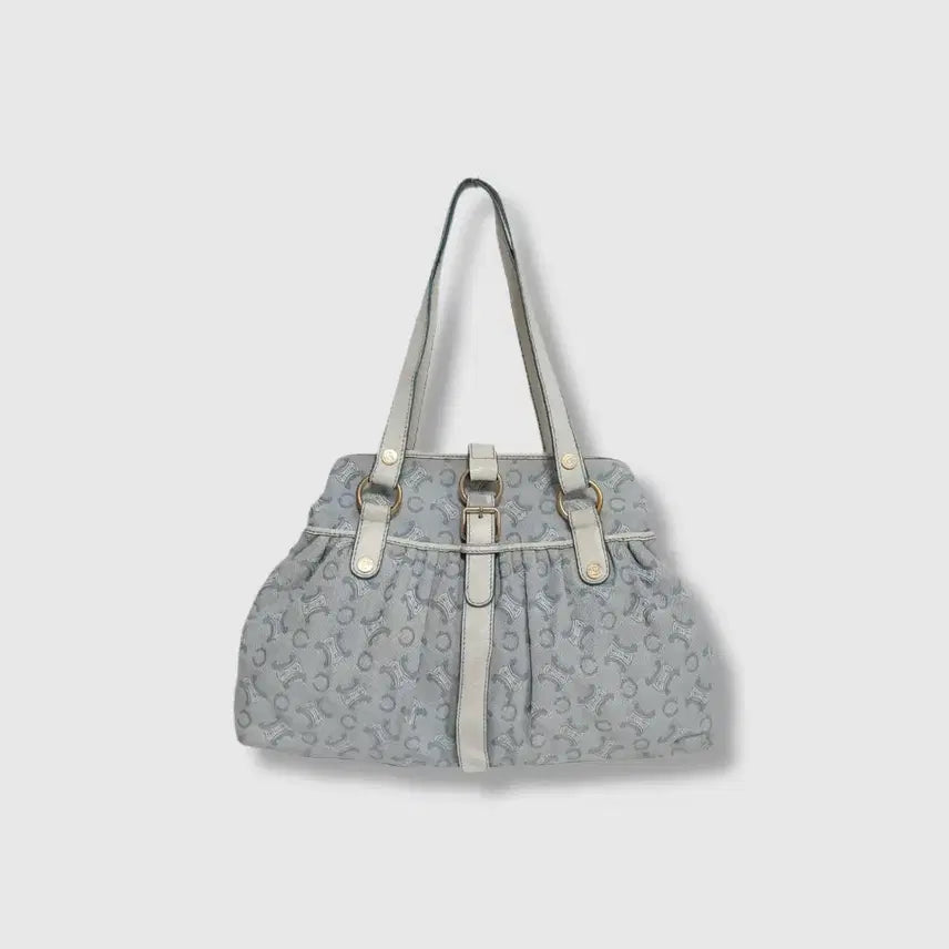 [BUNJANG] Celine Triomphe Sky Blue Canvas Shoulder Bag / [정품] 셀린느 트리오페 스카이블루 캔버스 숄더백