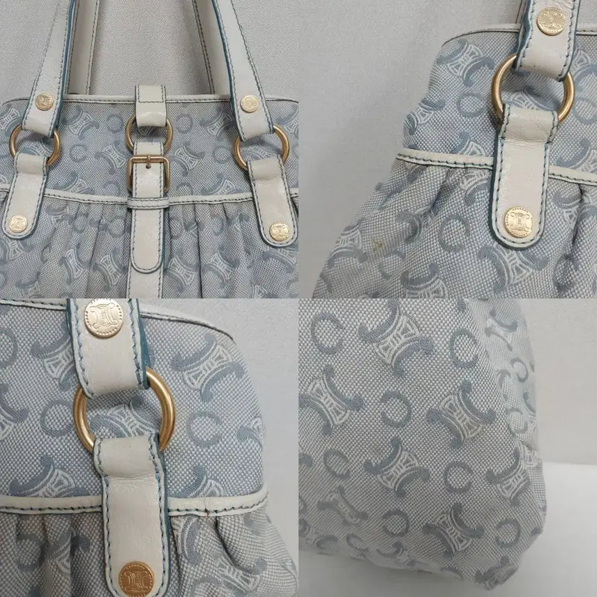 [BUNJANG] Celine Triomphe Sky Blue Canvas Shoulder Bag / [정품] 셀린느 트리오페 스카이블루 캔버스 숄더백