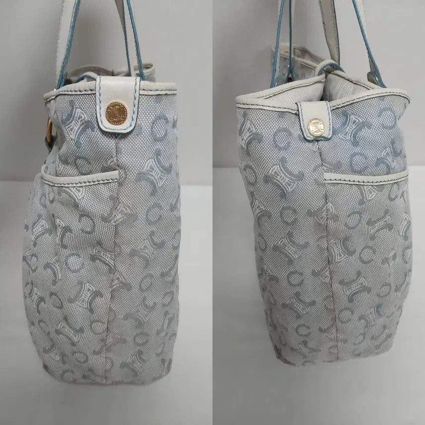 [BUNJANG] Celine Triomphe Sky Blue Canvas Shoulder Bag / [정품] 셀린느 트리오페 스카이블루 캔버스 숄더백