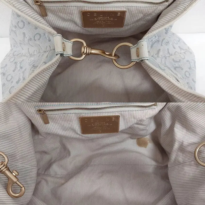 [BUNJANG] Celine Triomphe Sky Blue Canvas Shoulder Bag / [정품] 셀린느 트리오페 스카이블루 캔버스 숄더백