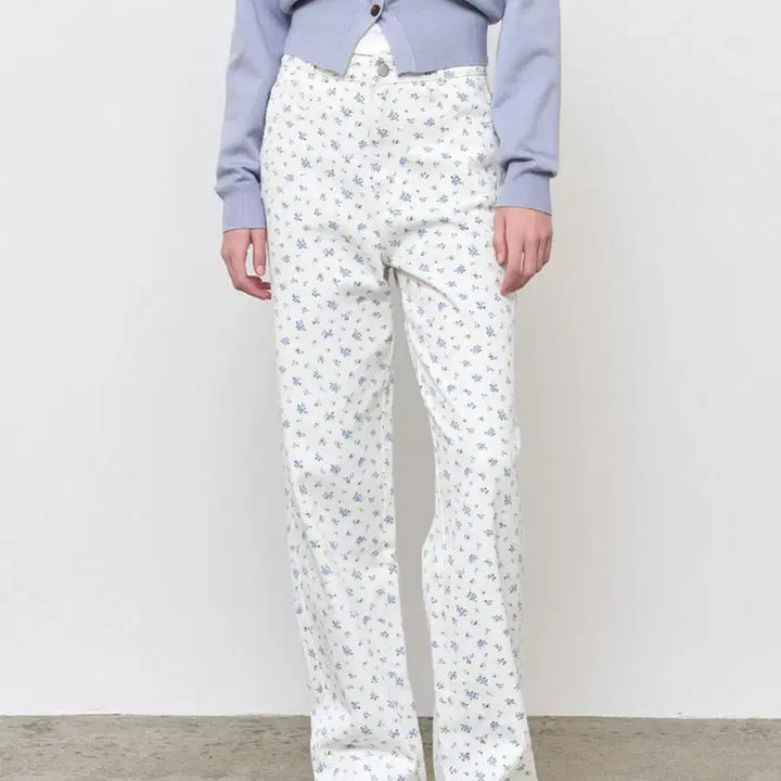 [BUNJANG] Flower Cotton Pants (Size S) / 플라워 코튼 팬츠 S