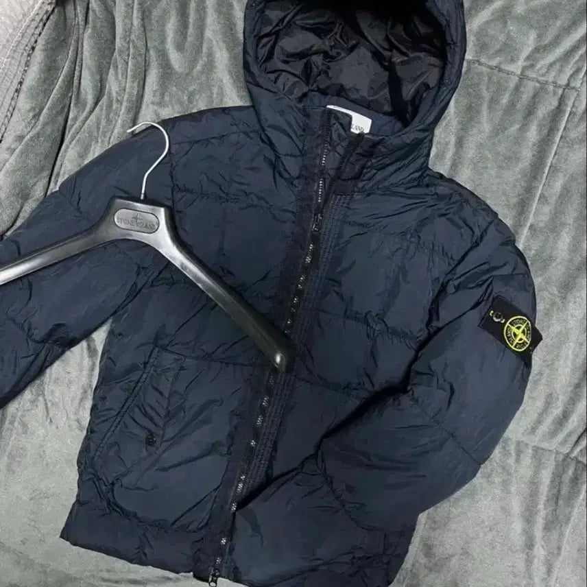 [BUNJANG] Stone Island Crinkle Reps Padded Jacket Dark Navy / (18fw/s사이즈) 스톤아일랜드 크링클랩스 패딩 다크네이비