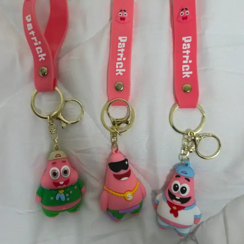 [BUNJANG] SpongeBob Patrick Star Charm Figure Keychain / 스펀지밥 키링 뚱이 장낭감 피규어 열쇠고리
