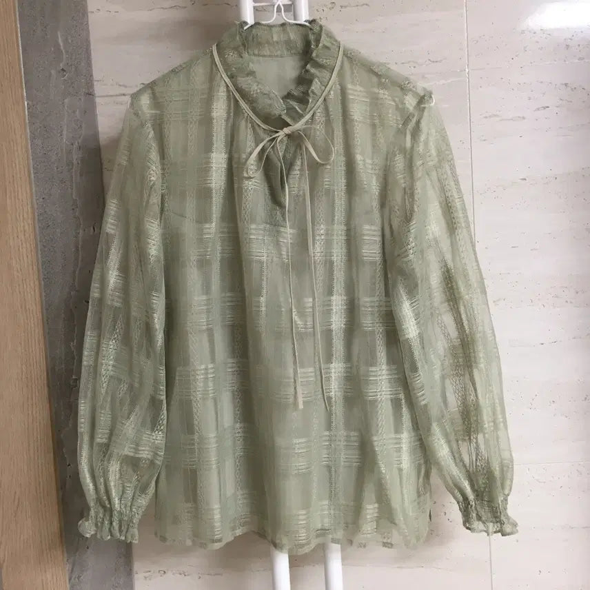 [BUNJANG] SJSJ Lace Blouse / 한섬 SJSJ 에스제이 시스루 레이스 블라우스 55