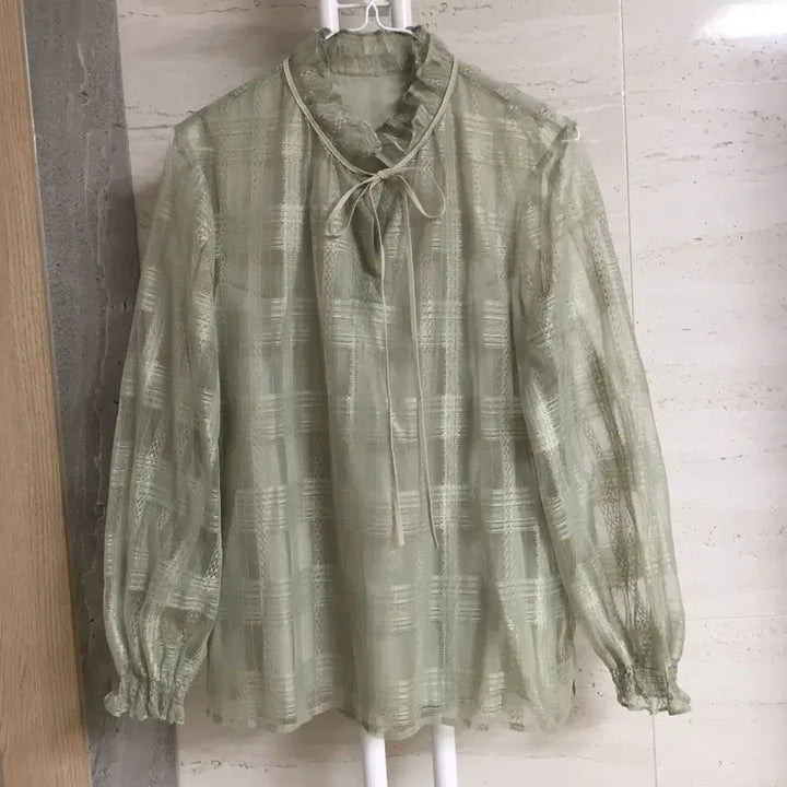 [BUNJANG] SJSJ Lace Blouse / 한섬 SJSJ 에스제이 시스루 레이스 블라우스 55