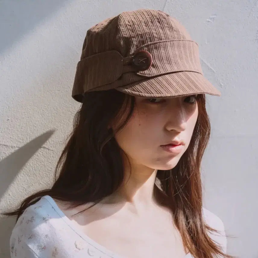 [BUNJANG] Oafish Button Strap Cap, Brown / 오피쉬 모자 oafish Button Strap Cap, Brown
